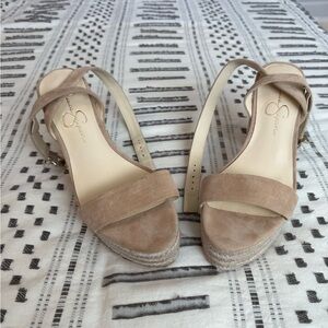 Jessica Simpson Symia Women's sz 8.5  Ankle Wrap Platform Espadrille Sandals